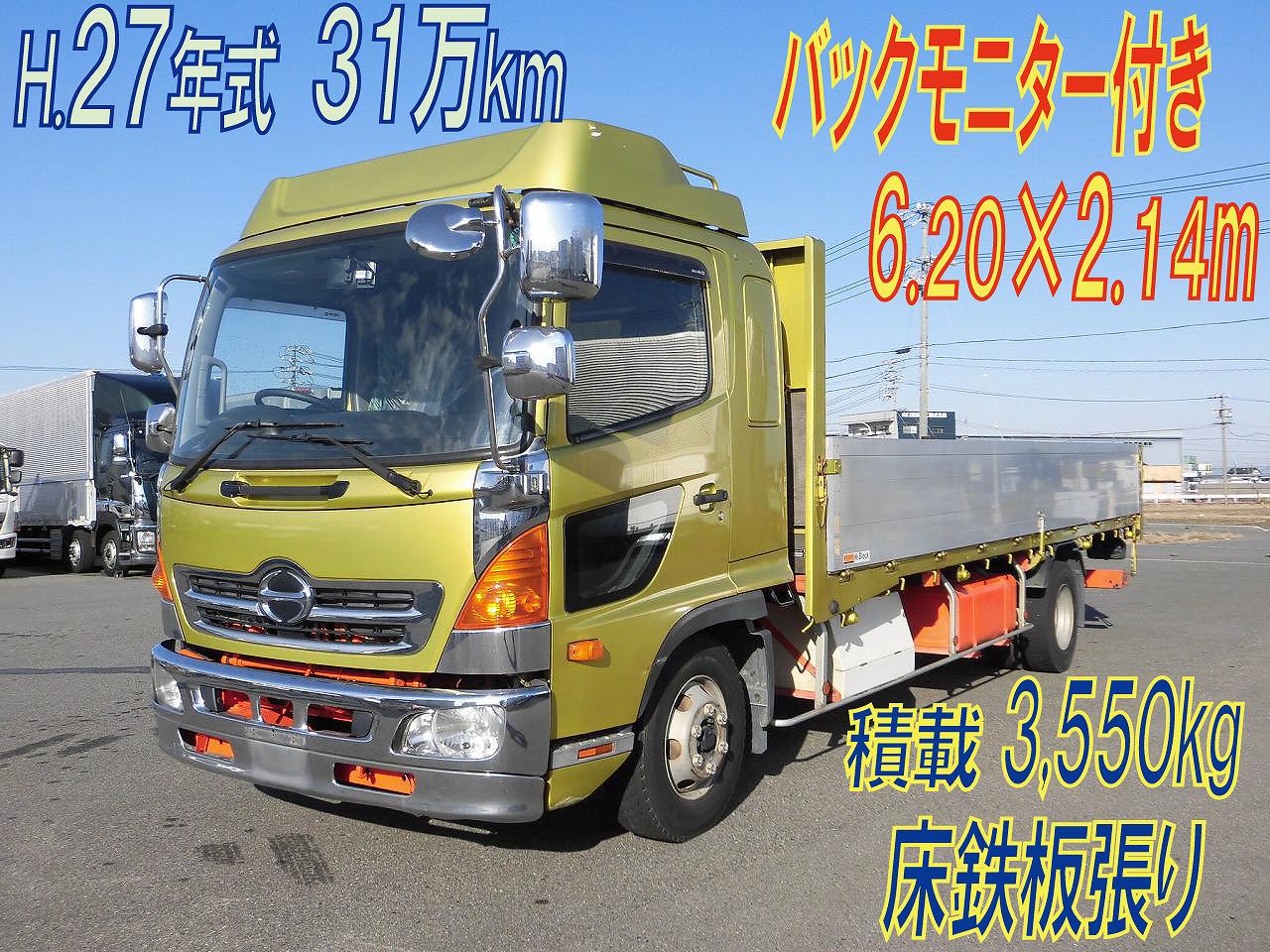 ４トンアルミブロック　並幅６．２m　床鉄板張り　H.２７年式　日野レンジャー